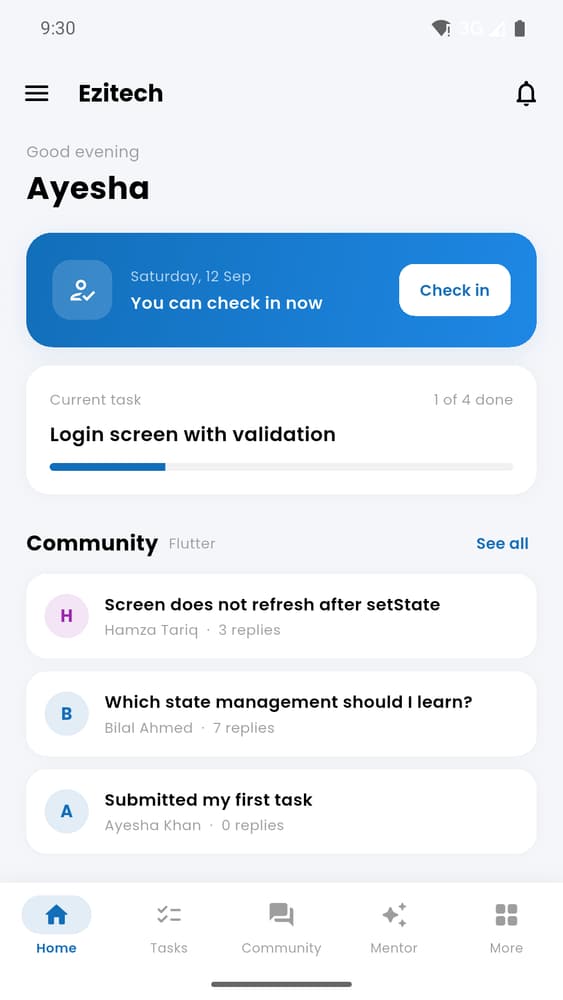 Ezitech iPortal — Internship Portal App