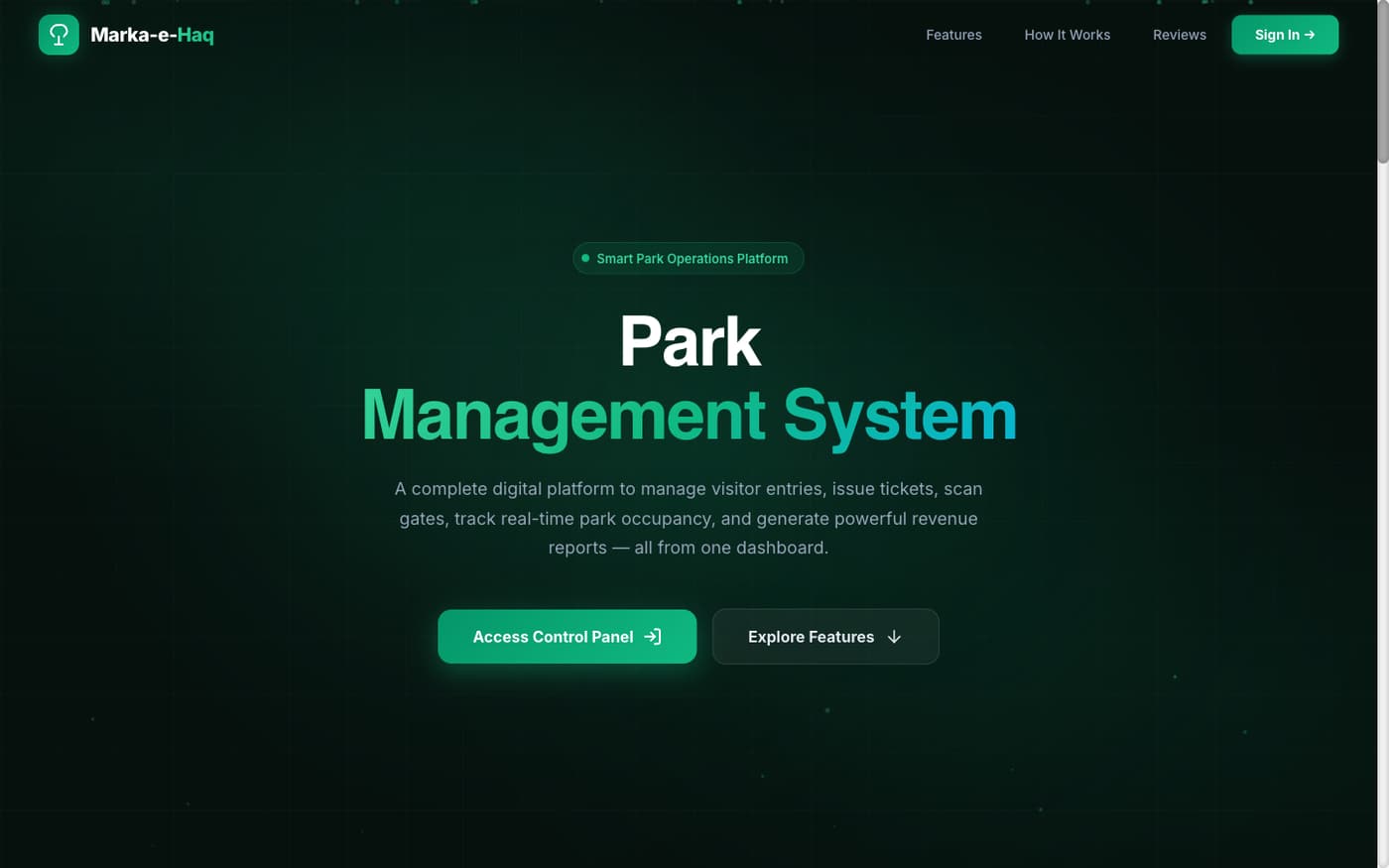 Marka-e-Haq — Park Management System