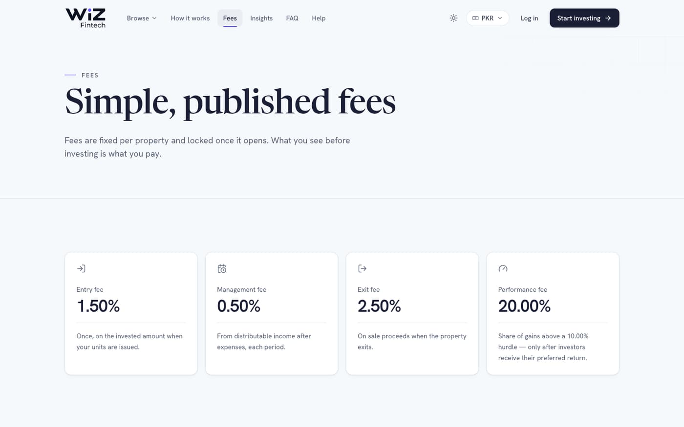 WIZ FinTech — Property Pooling Platform screen 3