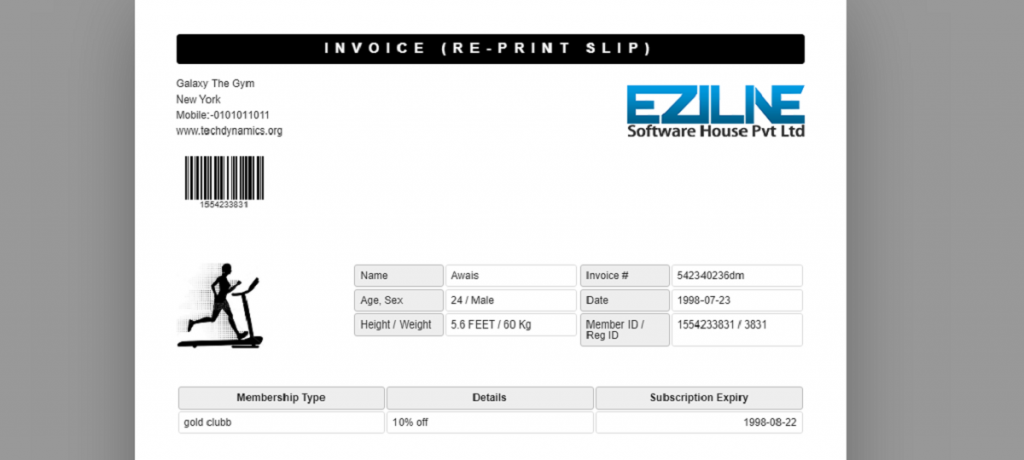 Ezi Gym Management System screen 2
